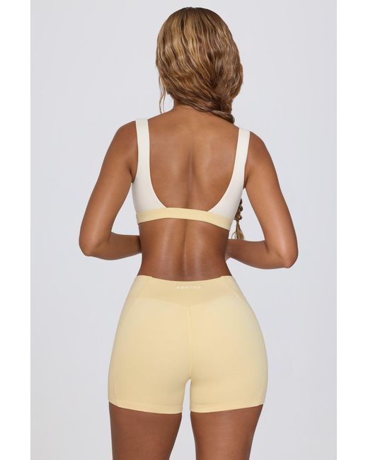 BO+TEE Yellow Ruched Mini Shorts