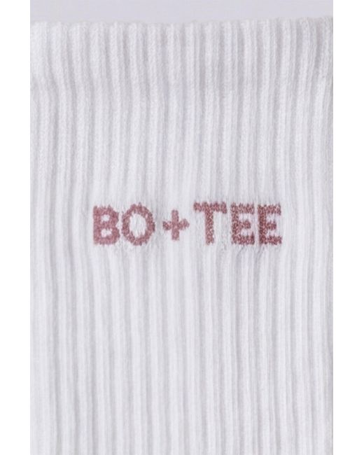 BO+TEE Pink Ribbed Half-Crew 3-Pack Socks