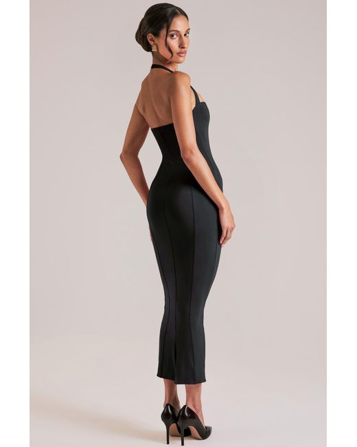 Oh Polly Black Halterneck Midaxi Dress