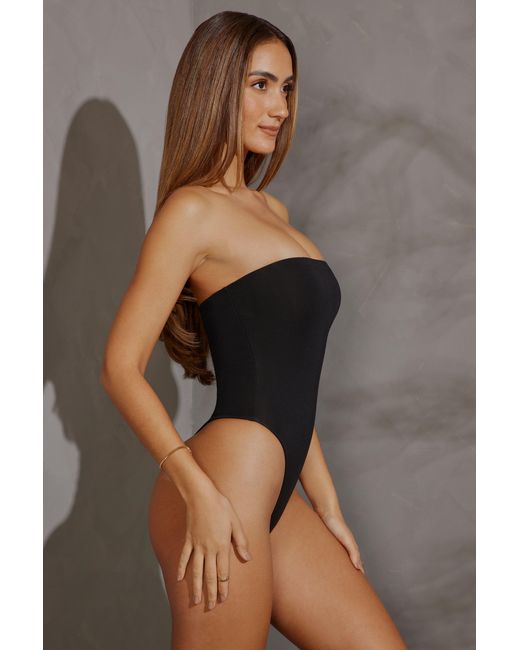 Oh Polly Black Bandeau Bodysuit