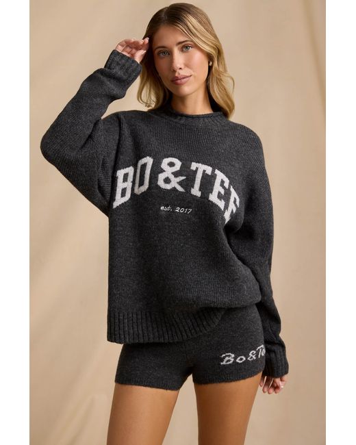 BO+TEE Gray Mid-Rise Knit Mini Shorts