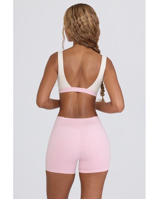 BO+TEE Pink Ruched Mini Shorts