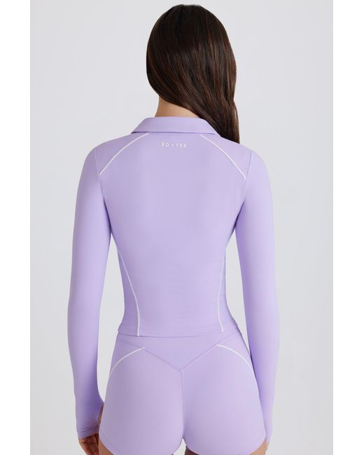 BO+TEE Purple Soft Active Contrast Zip-Up Jacket