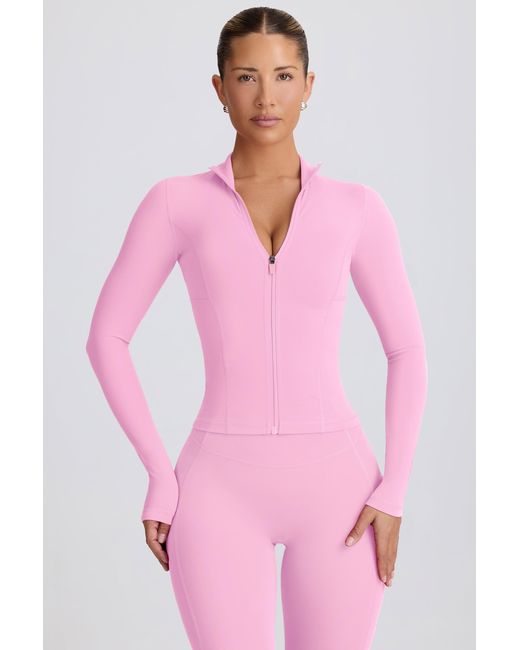 BO+TEE Pink Soft Active Zip-Up Jacket