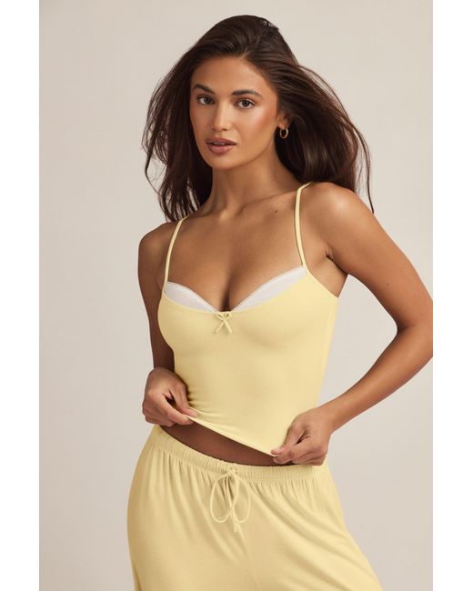Oh Polly Yellow Modal Camisole Pyjama Top