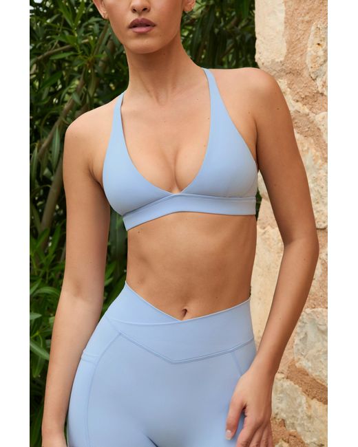 BO+TEE Blue Soft Active Cross-Back Sports Bra