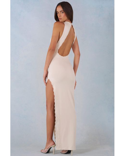 Oh Polly White Modal Halterneck Maxi Dress