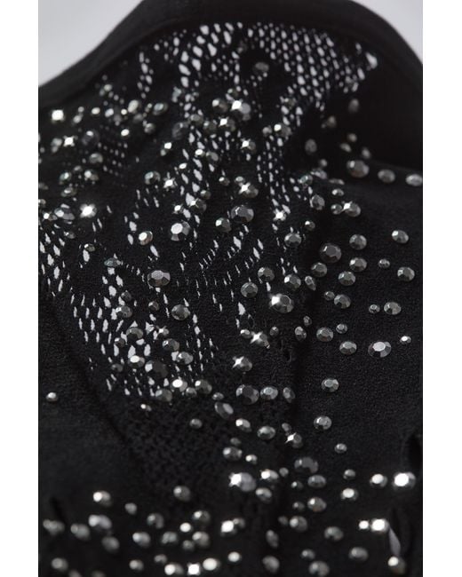 Oh Polly Black Embellished Mid-Rise Mini Skirt