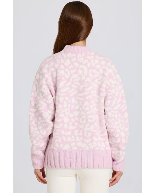 BO+TEE Pink Jacquard-Knit Oversized Jumper
