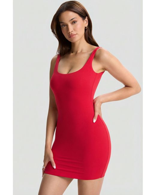 Oh Polly Red Low-Back Bodycon Mini Dress
