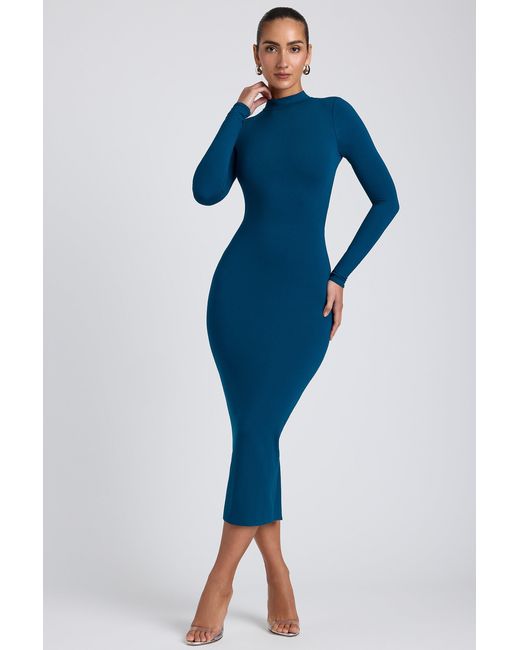 Oh Polly Blue Modal Cross-Back Midaxi Dress