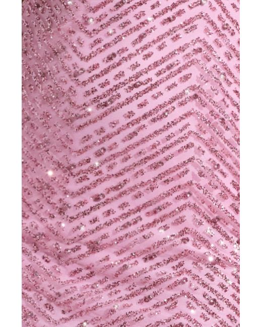 Oh Polly Pink Embellished Cowl-Neck Maxi Dress