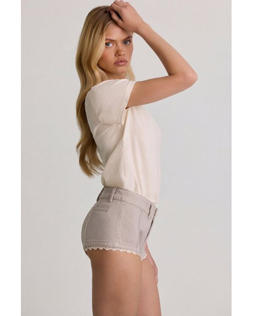 Oh Polly White Low-Rise Hot Pants