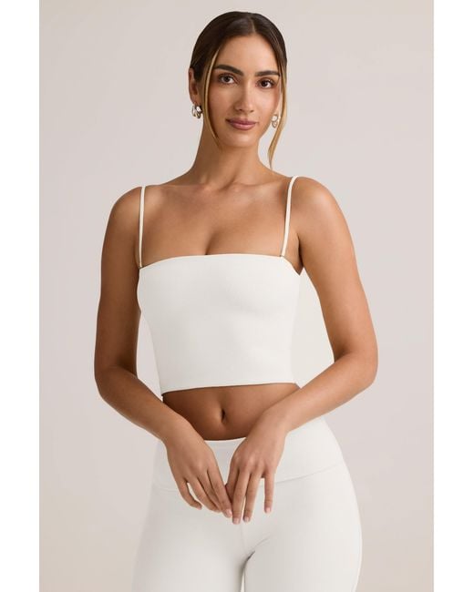 Oh Polly White Modal Strapless Crop Top