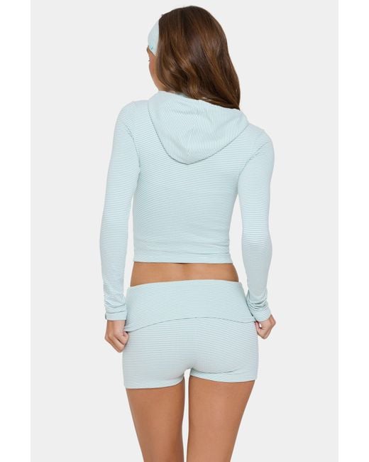 BO+TEE Green Ribbed Jersey Mini Shorts