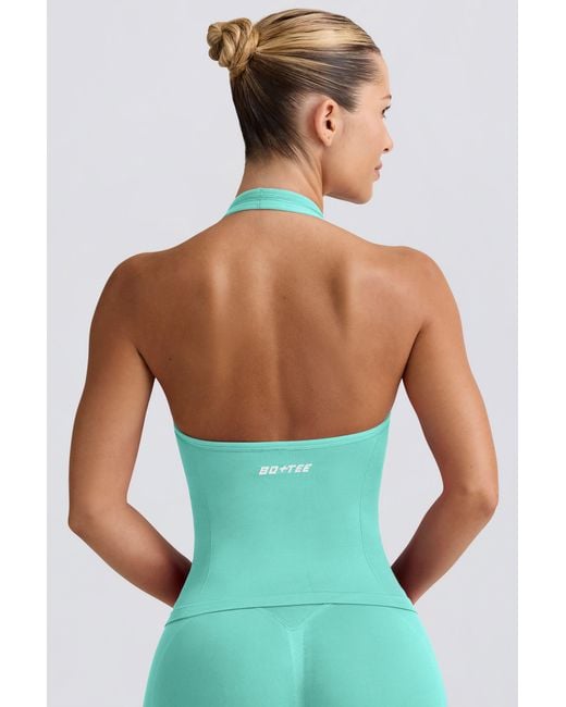 BO+TEE Green Define Luxe Halterneck Tank Top