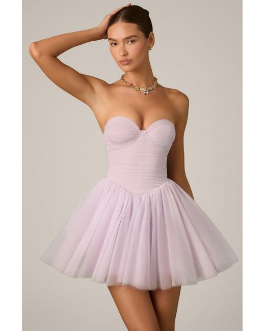Oh Polly Purple Tulle Corset Mini Dress