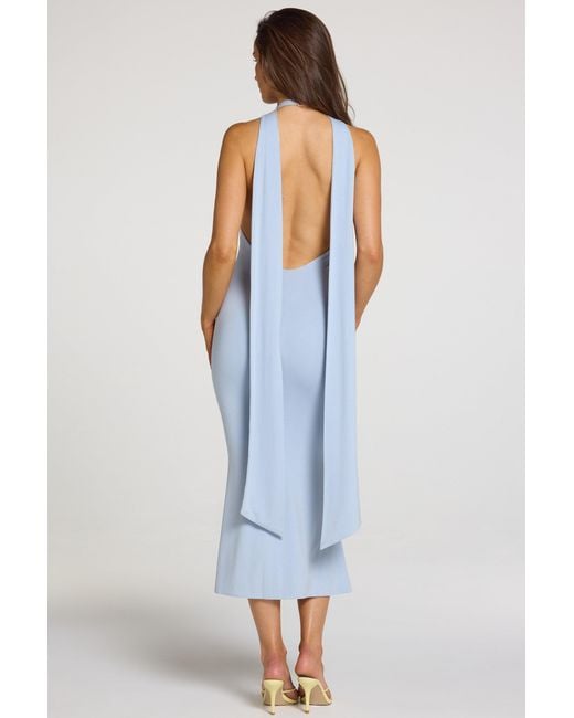 Oh Polly Blue Modal Halterneck Midaxi Dress