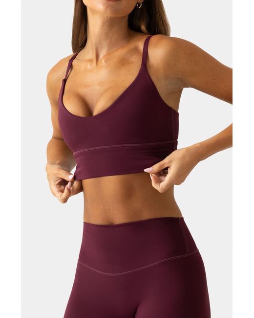 BO+TEE Red Soft Active Scoop-Neck Sports Bra