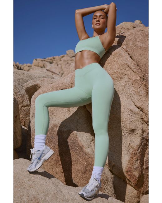 BO+TEE Green High Waist Flexirib Leggings