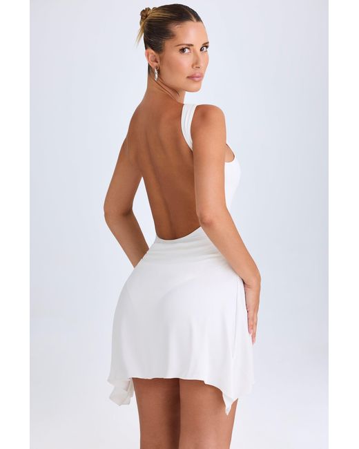 Oh Polly White Draped Open-Back Mini Dress