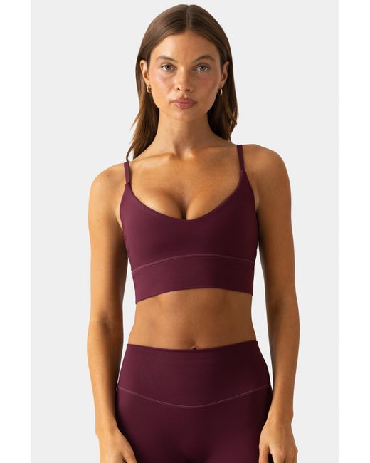 BO+TEE Red Soft Active Scoop-Neck Sports Bra