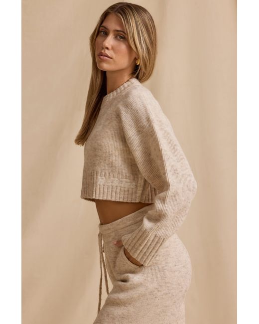 BO+TEE White Ribbed Knit Cropped Jumper