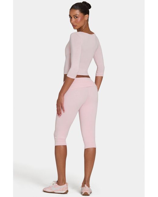 BO+TEE Pink Buttercloud Capri Leggings