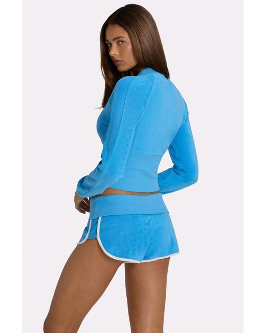 BO+TEE Blue Terry Foldover Waist Shorts