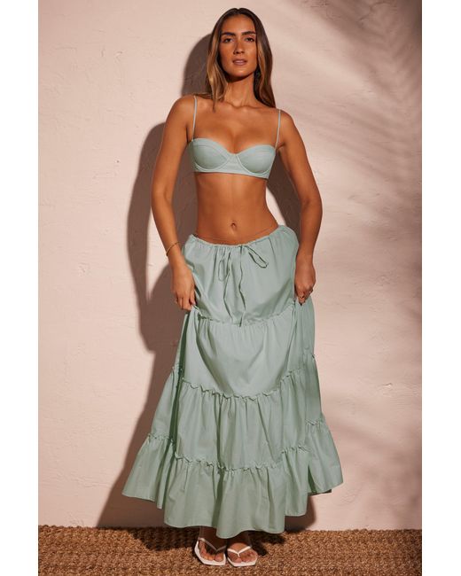 Oh Polly Green Lace Up Back Cropped Corset