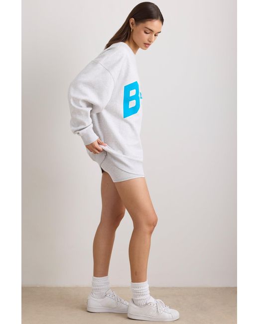 BO+TEE Gray Oversized Crew Neck Sweatshirt