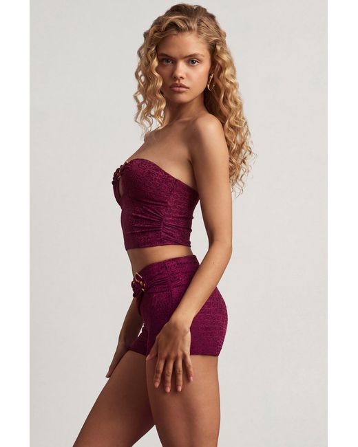 Oh Polly Purple Mid-Rise Shorts