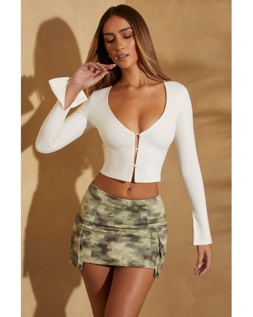 Oh Polly Multicolor A-Line Cargo Mini Skirt