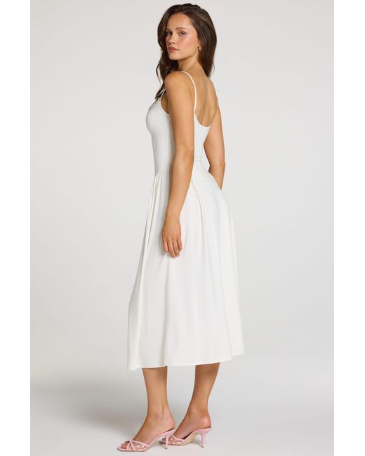 Oh Polly White Modal Lace-Trim Midaxi Dress