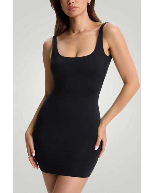 Oh Polly Black Modal Low-Back Bodycon Mini Dress