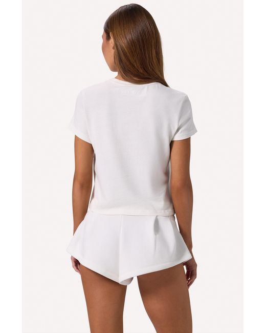 BO+TEE White Cropped Graphic T-Shirt