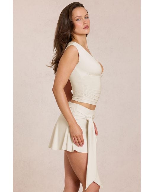 Oh Polly White Modal Plunge Top