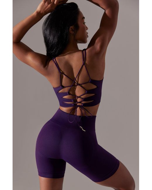 BO+TEE Purple High Waist Super Sculpt Biker Shorts