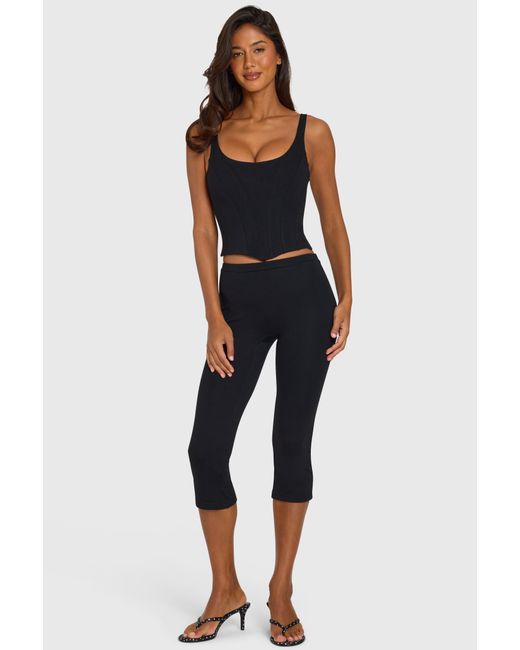 Oh Polly Black Ponte Capri Leggings