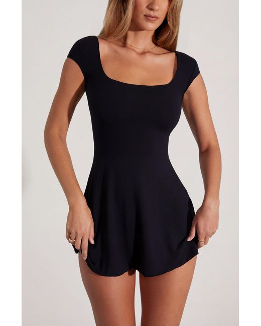 Oh Polly Black Open Back A-Line Mini Dress