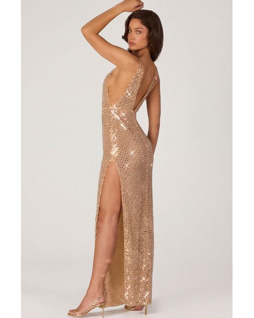 Oh Polly Metallic Embellished Maxi Dress