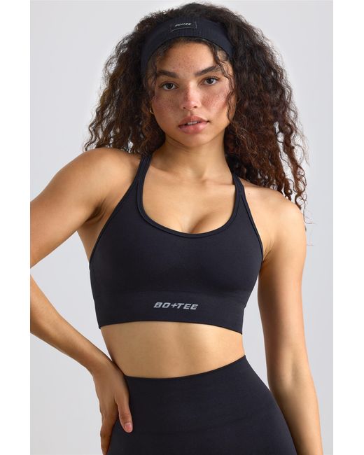 BO+TEE Black Strappy Define Luxe Sports Bra