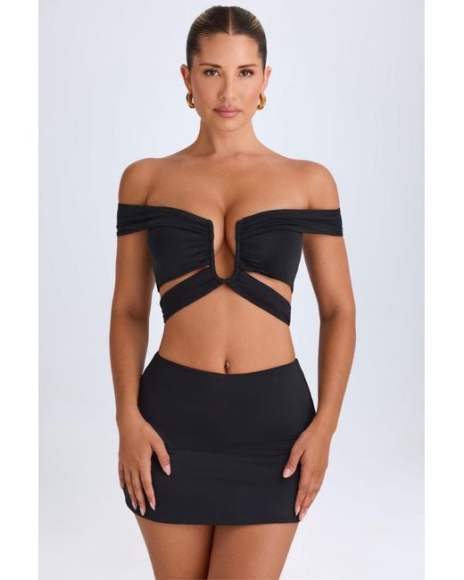 Oh Polly Black Mid-Rise Micro Mini Skirt