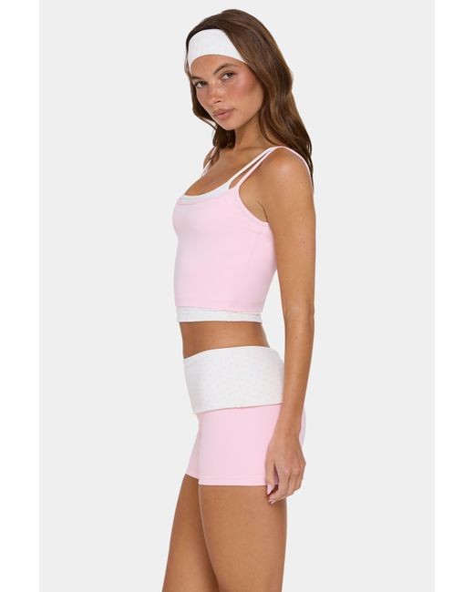 BO+TEE Pink Soft Active Double-Layer Tank Top