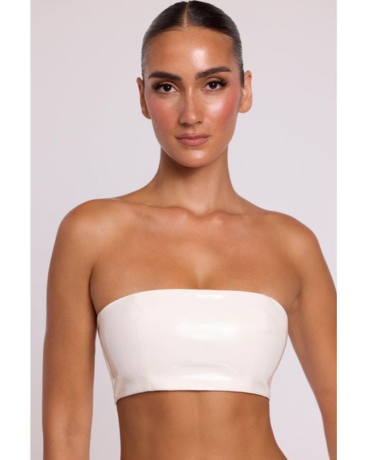 Oh Polly White Vinyl Bandeau Bralette