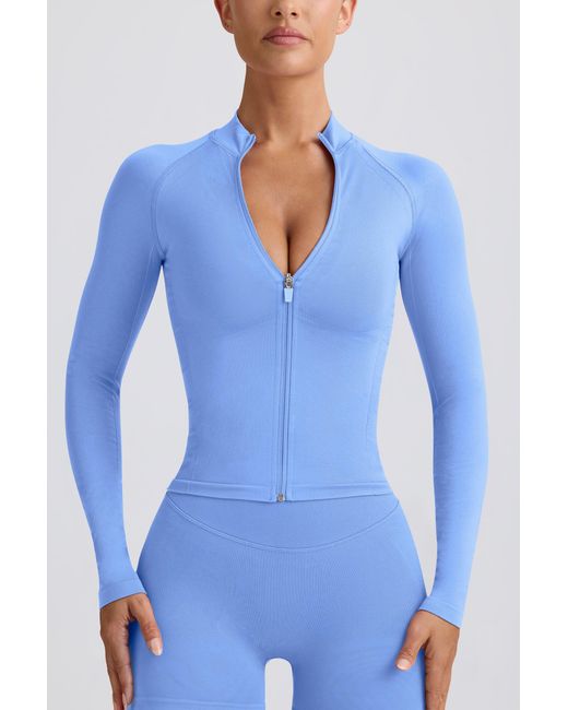 BO+TEE Blue Define Luxe Zip-Up Jacket