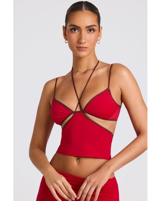 Oh Polly Red Contrast Binding Cami Top