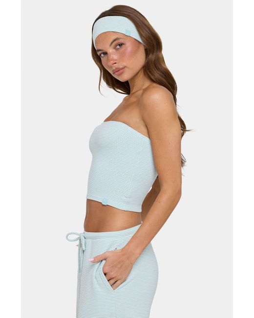 BO+TEE Green Ribbed Jersey Bandeau Top