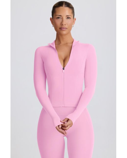 BO+TEE Pink Soft Active Zip-Up Jacket