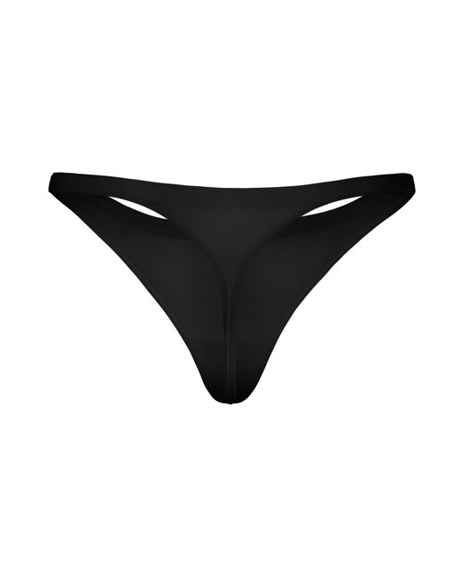 Oh Polly Black Seamless Knit Thong